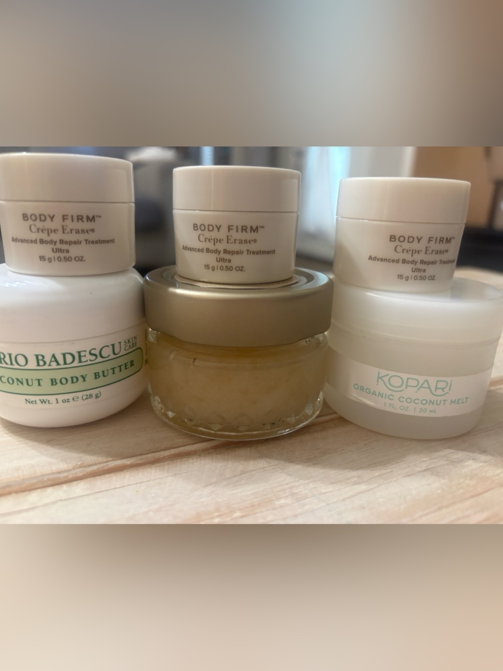 Skin care bundle includes Body firm, Kopari, Mario Badescu, and Sabon (101)